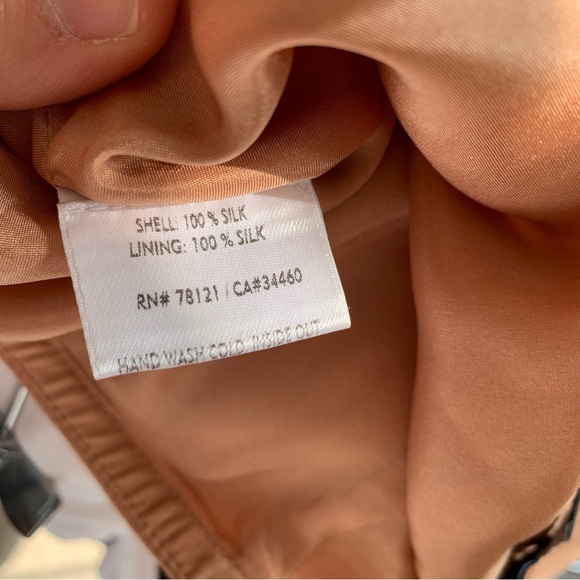 Eileen Fisher bias cut silk midi skirt clay blush terra cotta - Picture 6 of 10